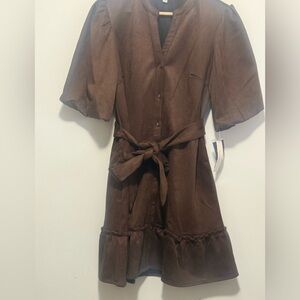 Elegant Brown Midi Dress